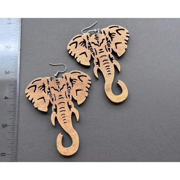 Pierced Earrings Lot of 3 Natural Wood - Picture 7 of 7